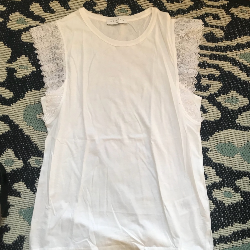 White Sandro top with lace